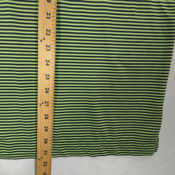 FootJoy Polo Mens Large Navy Green Striped Fairmount Club Performance Golf Shirt - Picture 11 of 13